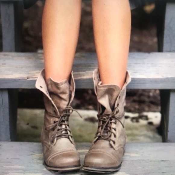 taupe combat boots